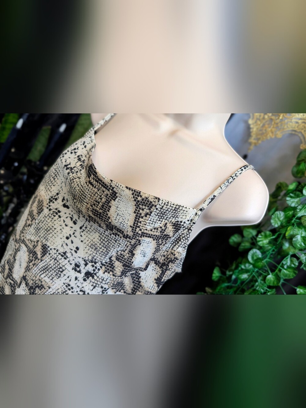 Kendall & Kylie Snakeskin Crop Tank Top XS-SM